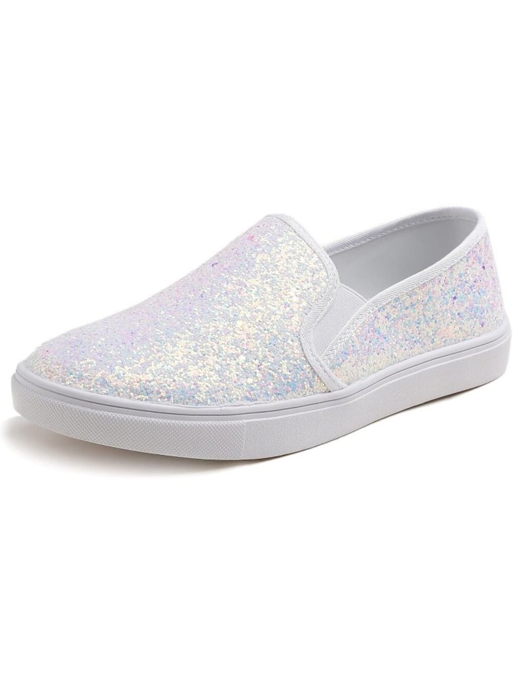 Women's White Fashion Slip-on Casual Comfortable Round Toe Flat Loafers